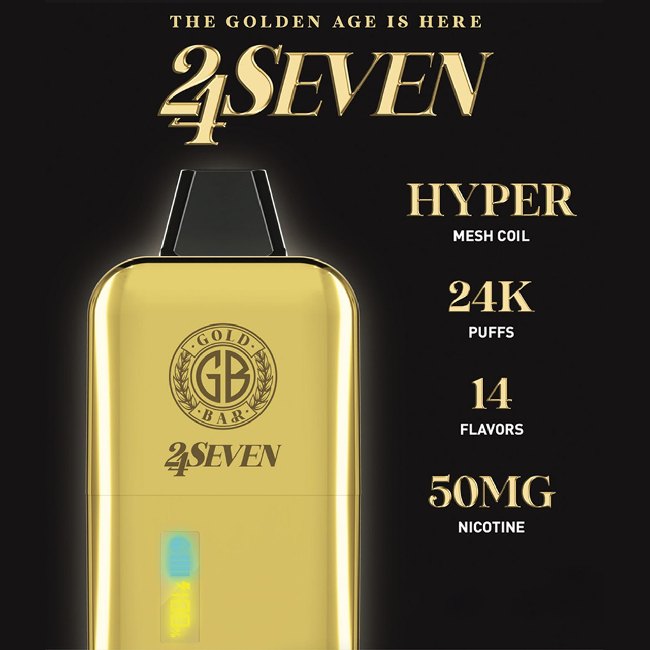 Gold Bar 24 Seven 24K Disposable | VapeRanger Wholesale