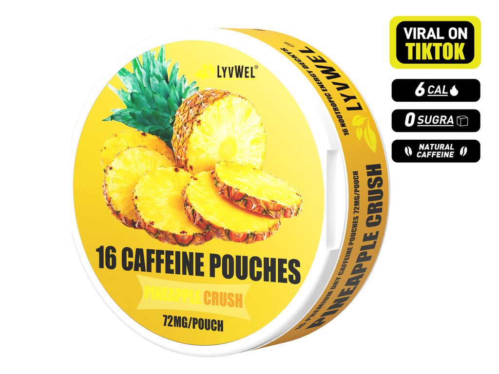 LyvWel Caffeine Nootropic Energy Pouches PreLoaded Display