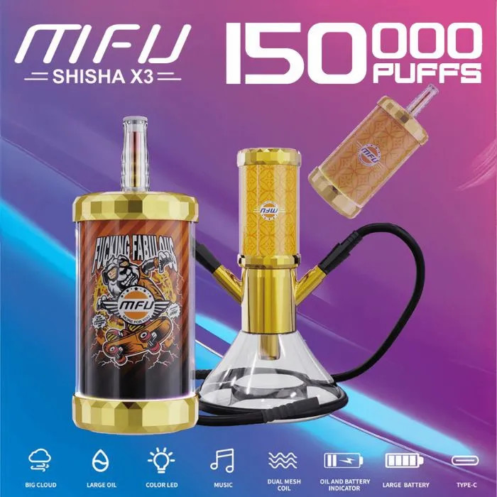 MFU Shisha X3 Hookah 150K Vape | Vaperanger Wholesale
