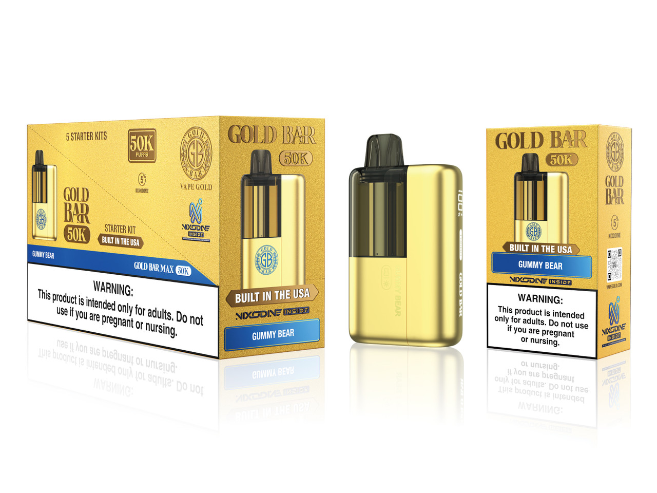 gold bar vape box of 10 MAX 50K Kit Flavors::Icy Mint Secondhand Smoke and Electronic-Cigarette 3000mah