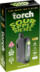 Torch Pulse Live Resin THCP Blend Disposable 6G Sour Apple Diesel