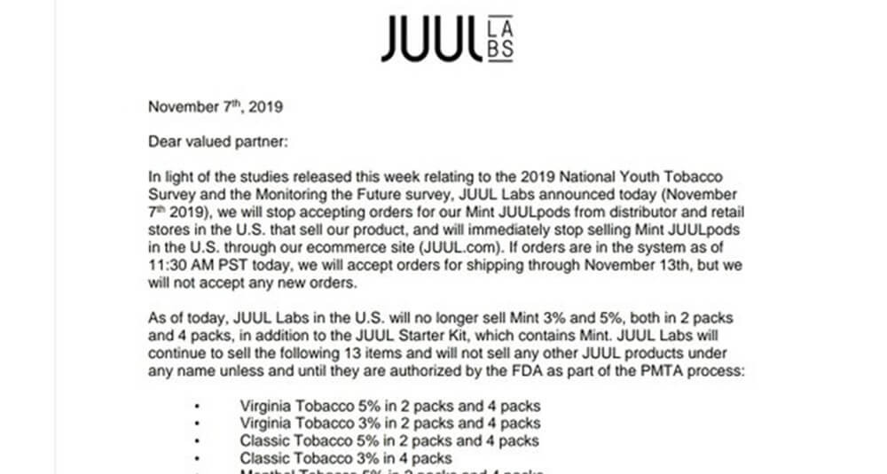 Juul stops selling Mint in the United States thumbnail image