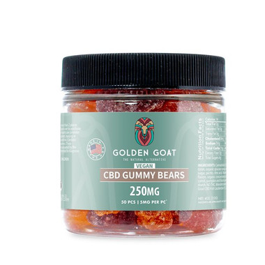 Golden Goat CBD Vegan Gummies Clear Bears