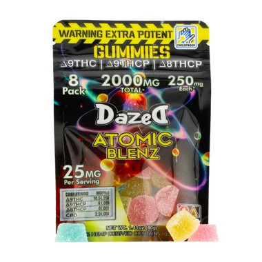 Dazed Atomic Blenz Delta 9 - 8 - THC-P Gummies.