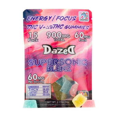 Dazed Supersonic Blenz THCV - Delta 9 THC Gummies.