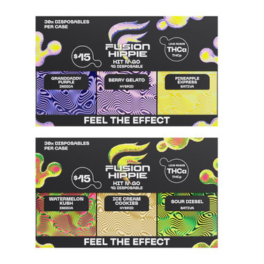 Fusion Hippie Hit N Go THC-A Disposable Vape 1G Master Case