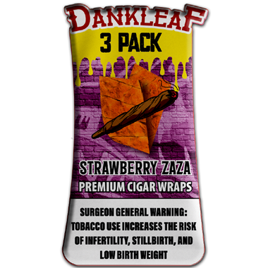 Strawberry Zaza Dankleaf 3pk Premium Cigar Wraps