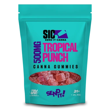 Tropical Punch Front FullSend Canna Gummies Full Spec 500MG