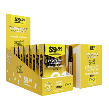 Banana Pancakes Twenty One Cannabis Pre-Priced THC-A Cartridges 1ml