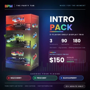 BPM Chewable Tablets  3 Flavor Display Intro Pack