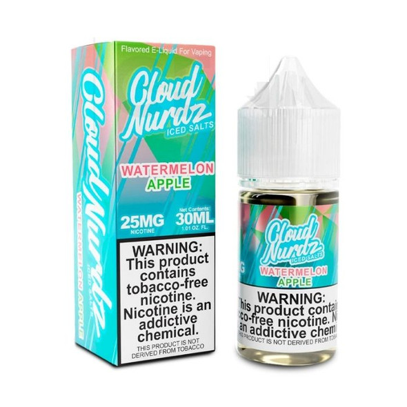 Watermelon Apple Iced Tobacco Free Nicotine Salt Juice by Cloud Nurdz