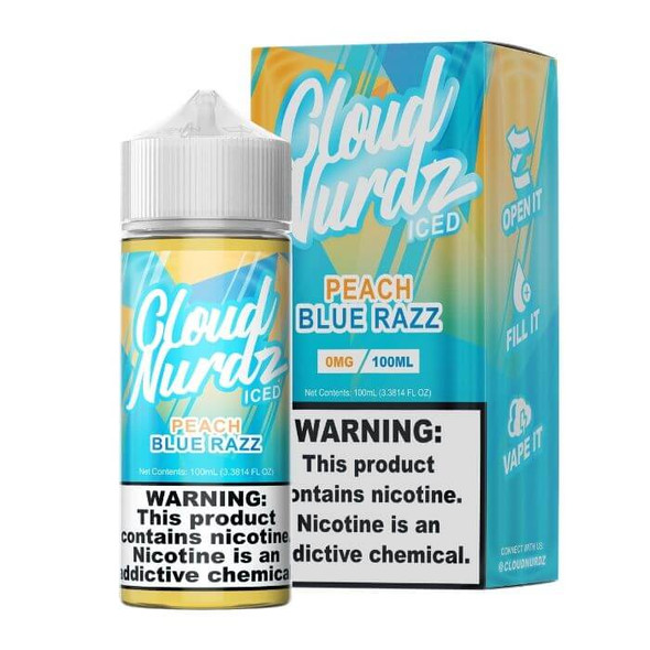 Peach Blue Razz Iced Tobacco Free Nicotine Vape Juice by Cloud Nurdz