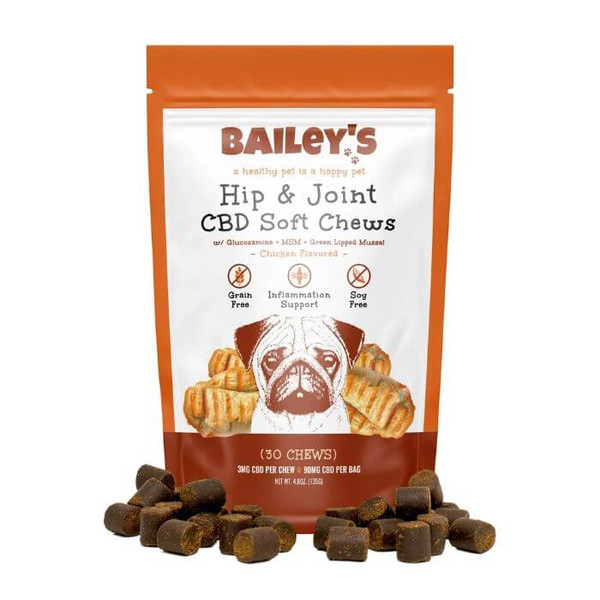 Bailey's CBD Chews For Dog Chicken Flavored Hip And Joint Soft