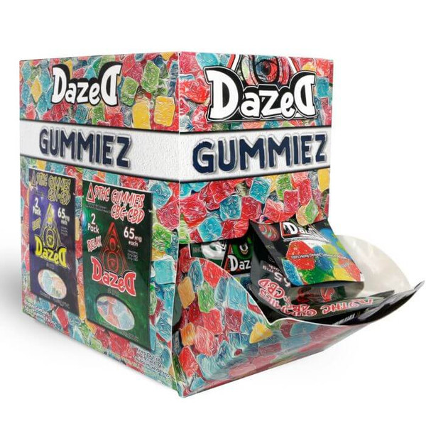 Dazed Blended Cannabinoid Sample Blue Gummies Dispenser