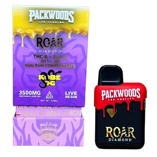 Packswood Roar Diamond THC-B - THC-H - Delta 11 - Delta 8 Disposable Vape 3.5G.