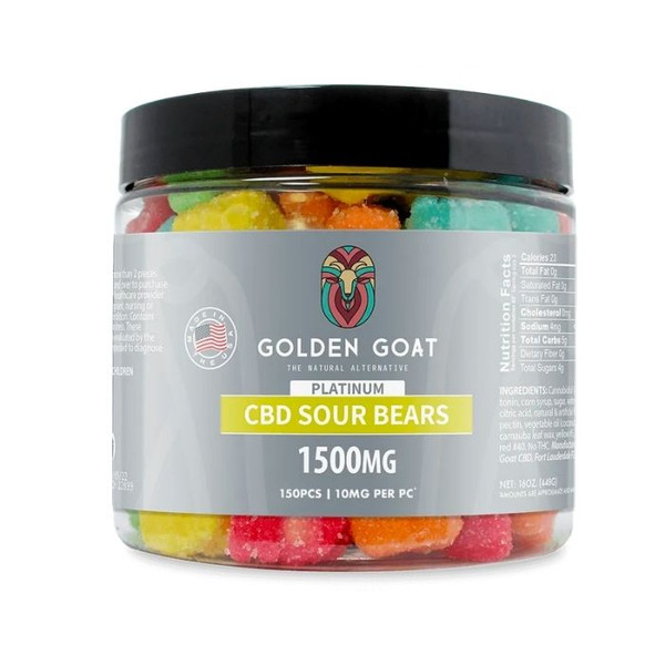 Golden Goat CBD Gummies Platinum Sour Bears.