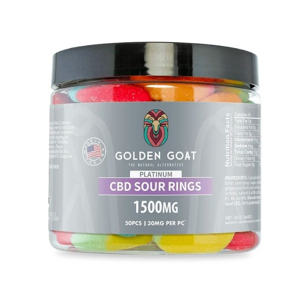 Golden Goat CBD Gummies Platinum Neon Rings.