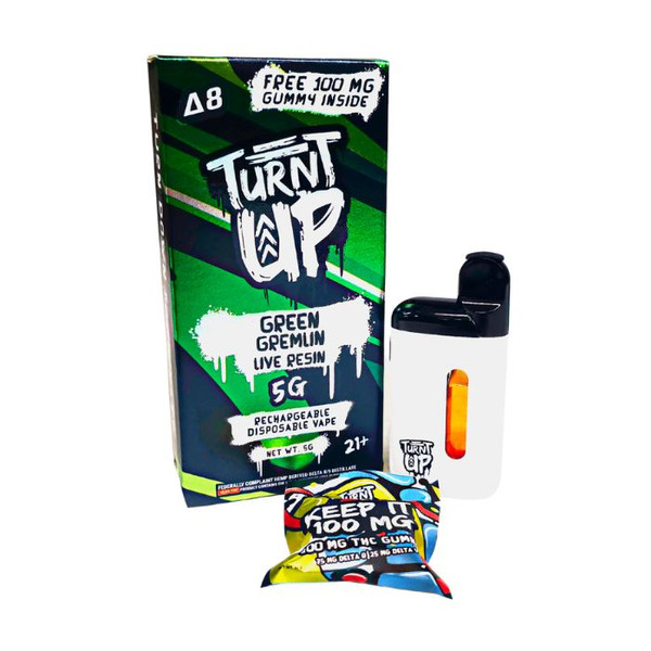 Turnt Up Delta 8 Disposable Vape 5G.