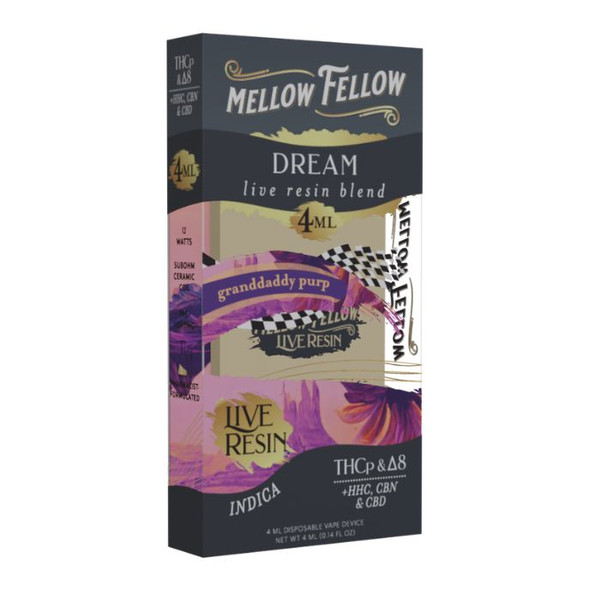 Mellow Fellow Dream Live Resin Blend THC-P -  Delta 8 Disposable Vape 4G