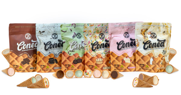 Baked Bags Delta 8 Edibles Coned 600MG Flavors Line Up Baked Bags Delta 8 Edibles Coned 600MG Flavors Line Up