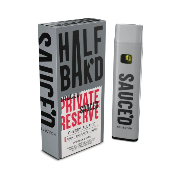 Half Bak'd SAUCE'D Private Reserve Live Resin Disposable Cherry Zlushie Half Bak'd SAUCE'D Private Reserve Live Resin Disposable Cherry Zlushie