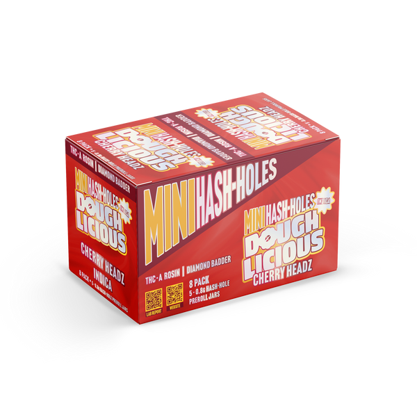Doughlicious Mini Hash-Holes 8pk Display Cherry Headz Doughlicious Mini Hash-Holes 8pk Display Cherry Headz