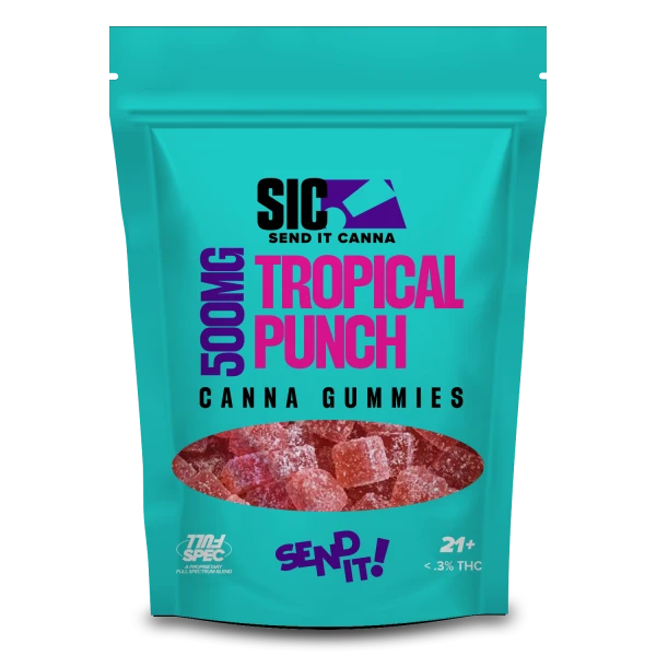 Tropical Punch Front FullSend Canna Gummies Full Spec 500MG