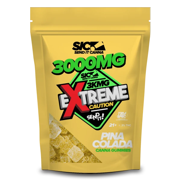 Pina Colada Front FullSend Canna Gummies Extreme Full Spec 3000MG