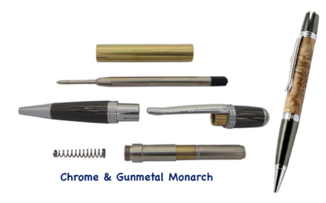 Monarch Chrome & Gun Metal Pen Kit