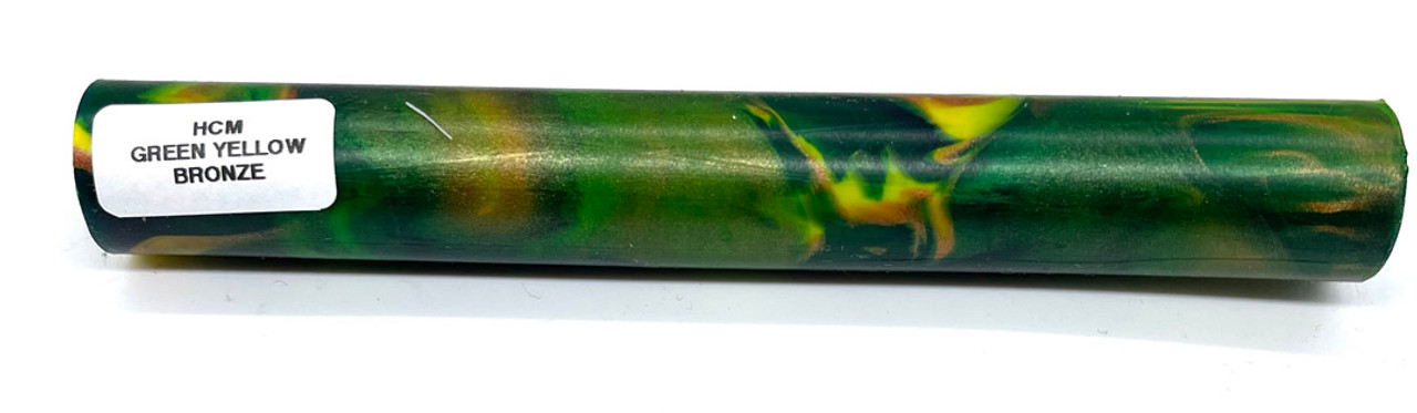 Hobby-Cast Green Yellow Bronze  Acrylic Pen Blank