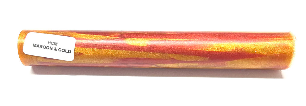 Hobby-Cast Maroon and Gold Acrylic Pen Blank