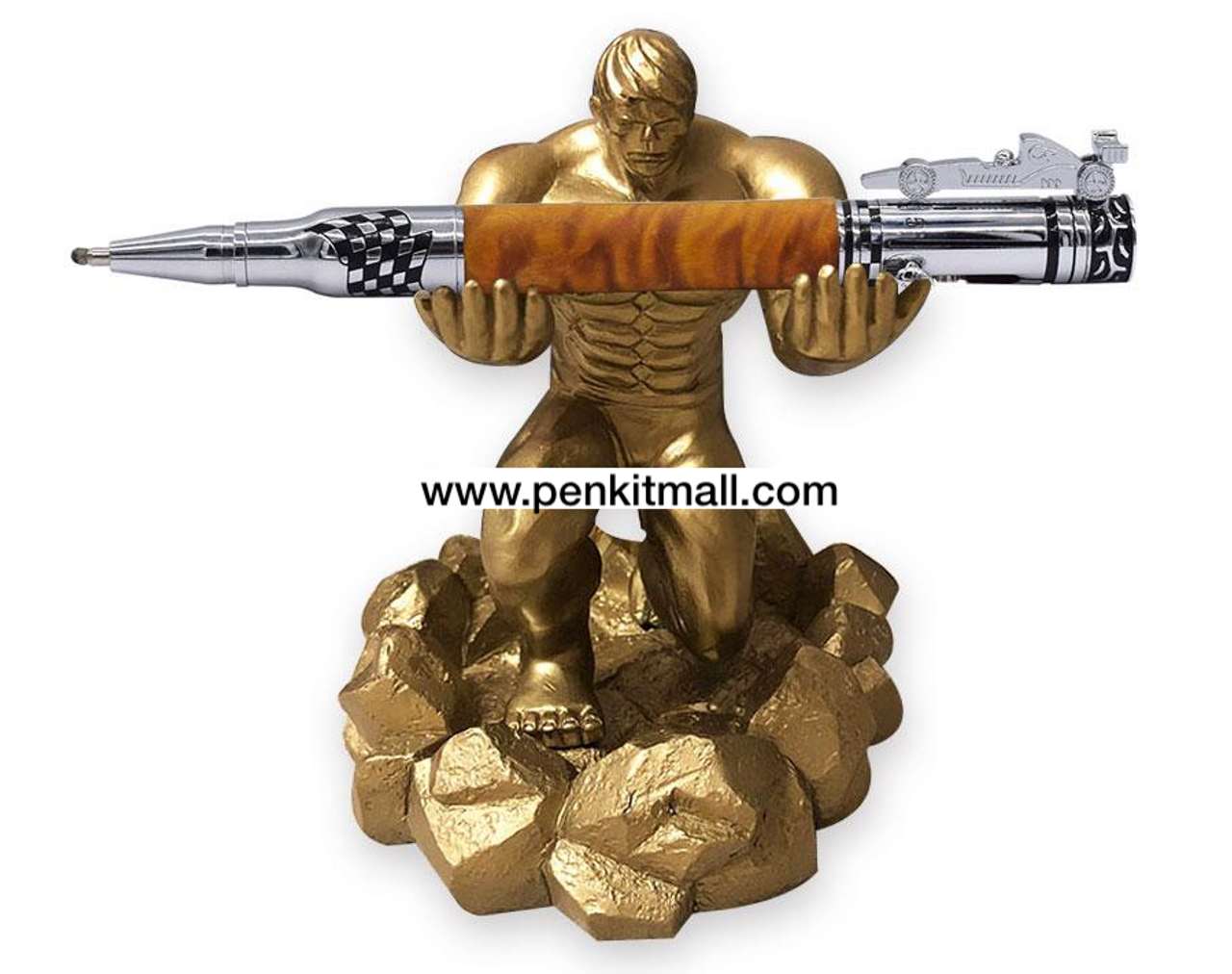 Bronze Hulk Pen Holder - Decorative Resin Pen Holders Desktop Organizer for Men 
