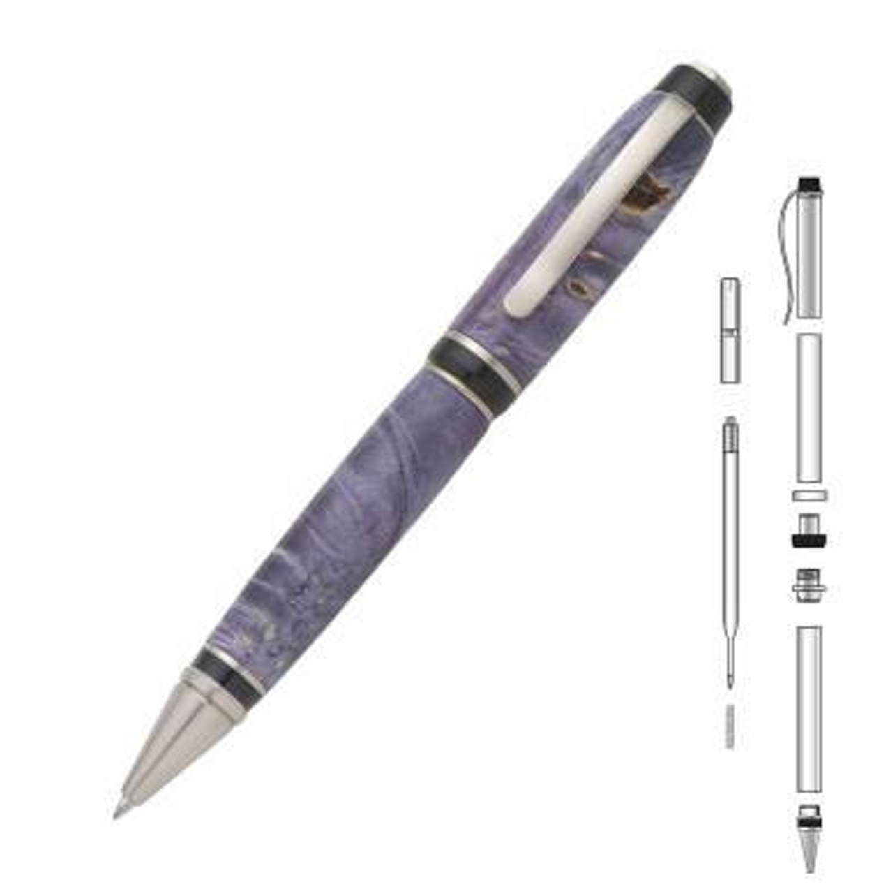 PKM SATIN SILVER CIGAR PEN KIT