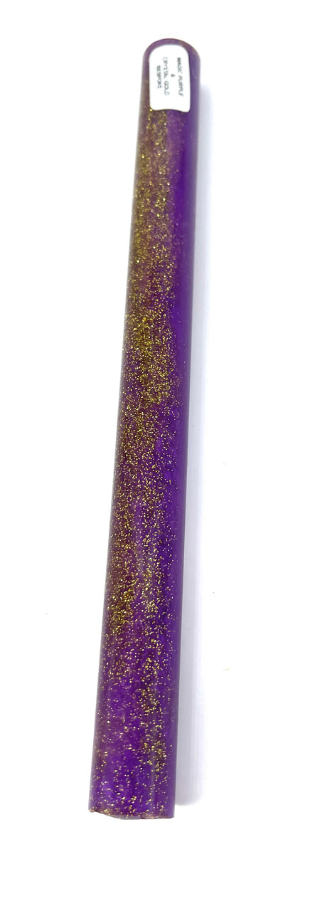 MAGIC PURPLE CRYSTAL GOLD BESPOKE PEN ROD .75 X 8.75