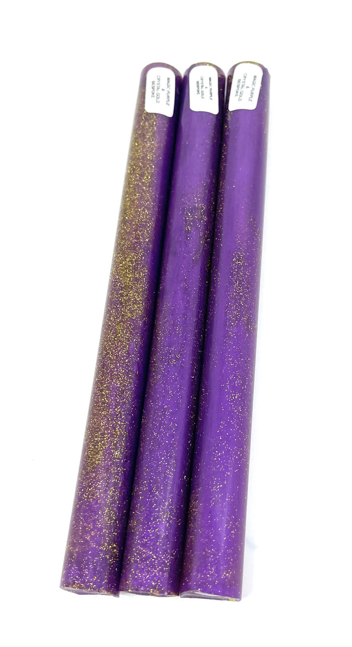 MAGIC PURPLE CRYSTAL GOLD BESPOKE PEN ROD .75 X 8.75