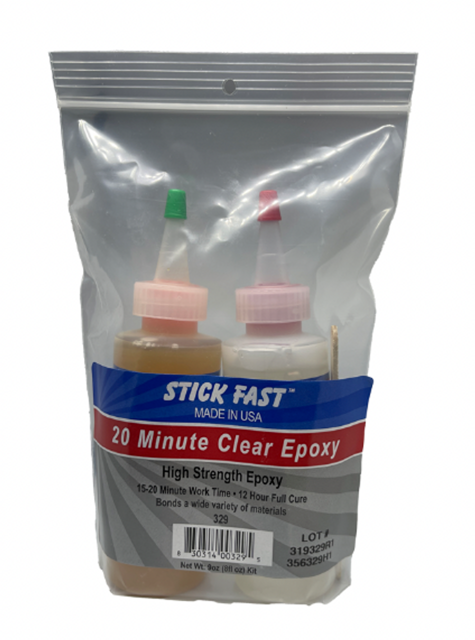 #329  20 Minute Clear Epoxy 8fl oz Kit Stick Fast 