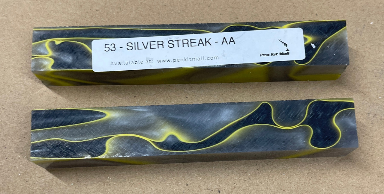 53 Silver Streak AA Acrylic Acetate Pen Blank