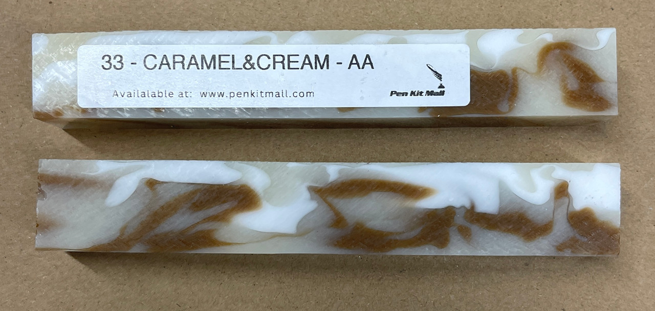 33 Caramel & Cream AA Acrylic Acetate Pen Blank