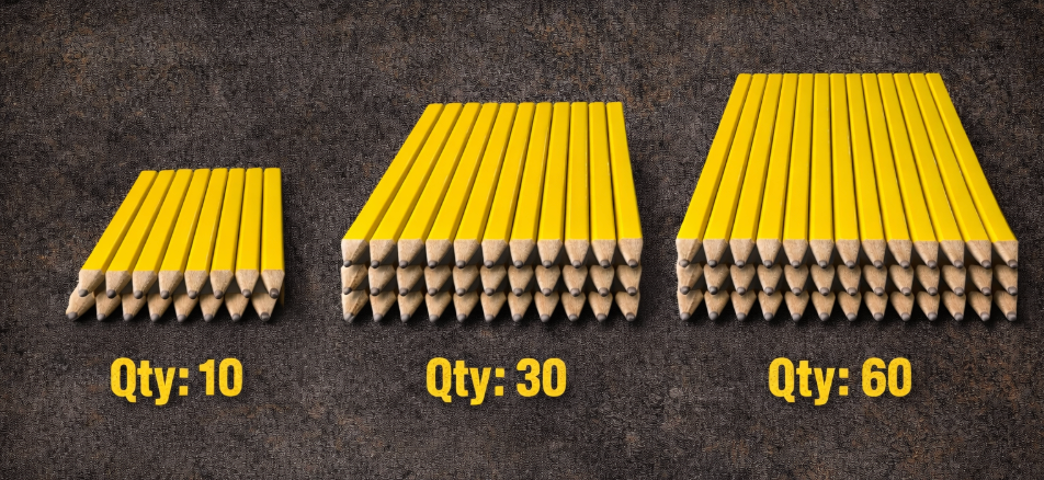 Hard Lead Carpenter Pencils Bulk Wooden Lumber Pencils | Construction & Woodworking Marking Pencil / BUY BULK DISCOUNTS APPLIED AT CHECKOUT