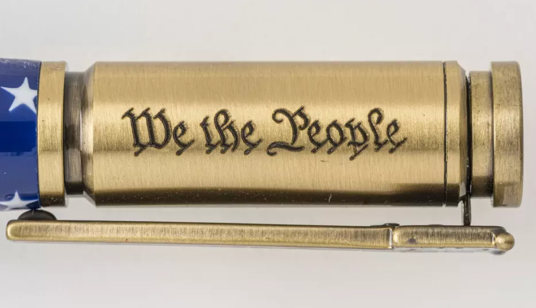 PKCP8WAB  30 Caliber We the People  Antique Brass Bolt Action Pen Kit
