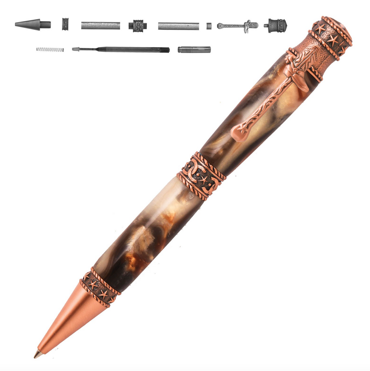 PKWESTAC Cowboy Antique Copper Twist Pen Kit