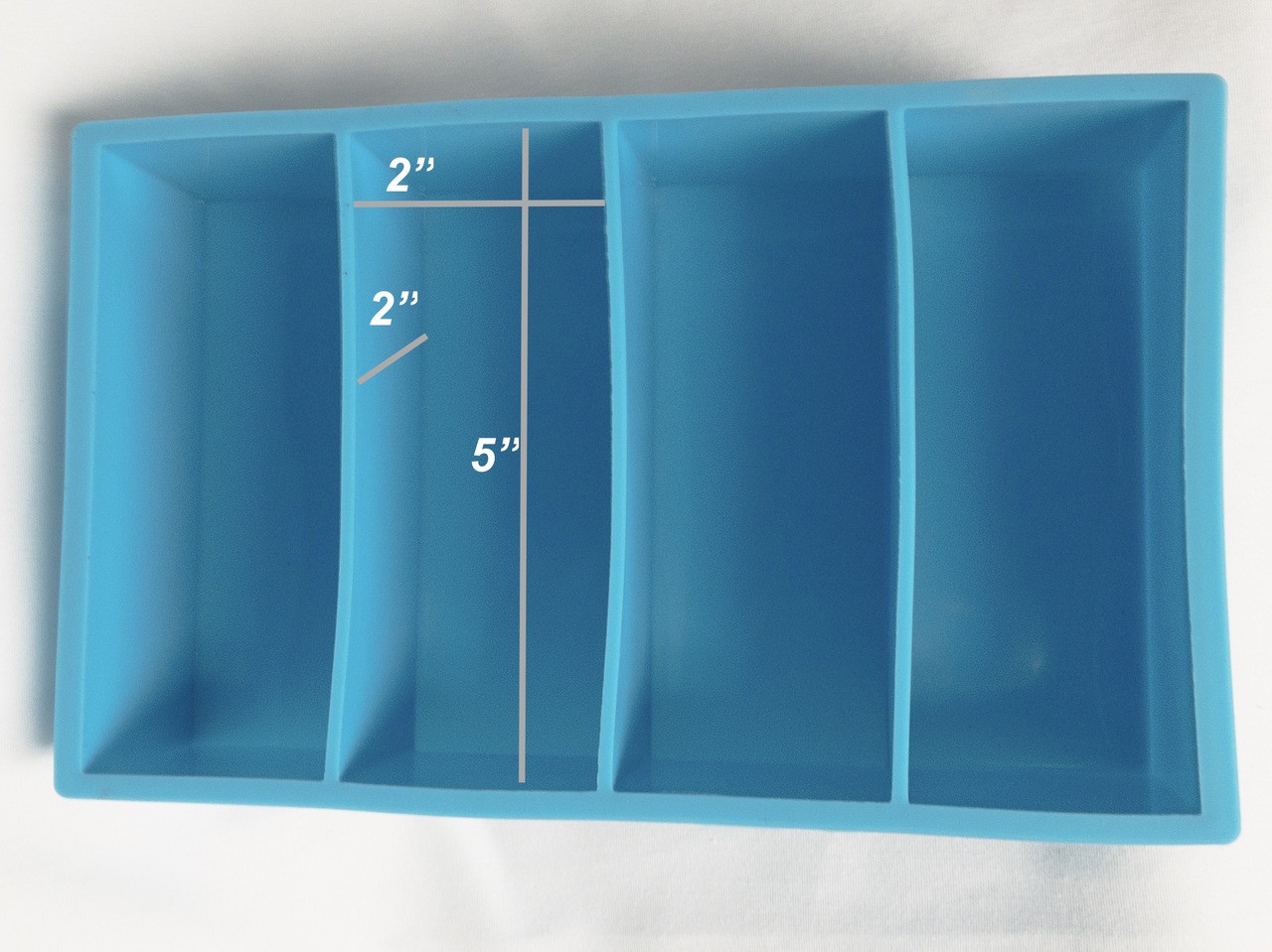 Blue Silicone BLANK CASTING Mold 2x2x5   4 Cavity