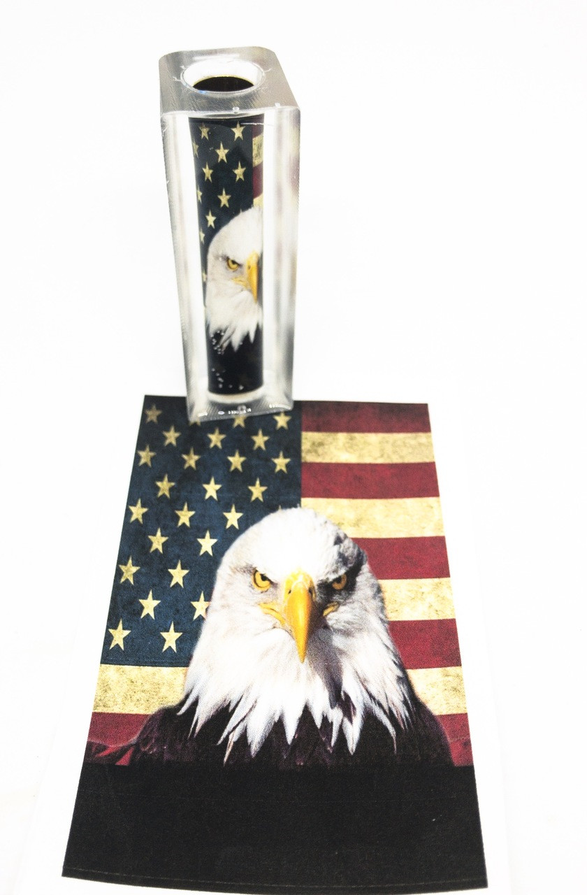 American Eagle on Distressed USA Flag Pen Blank