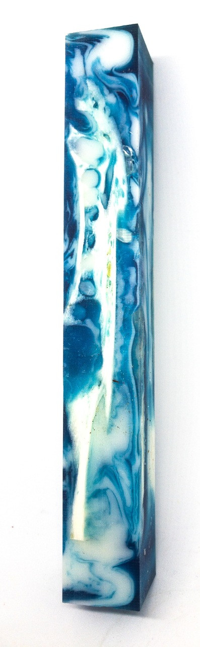 ALLIGATOR JAWBONE BLUE WHITE SWIRL PEN BLANK