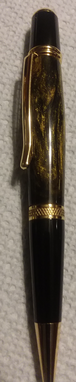 Hobby-Cast Black & Gold Acrylic Pen Blank