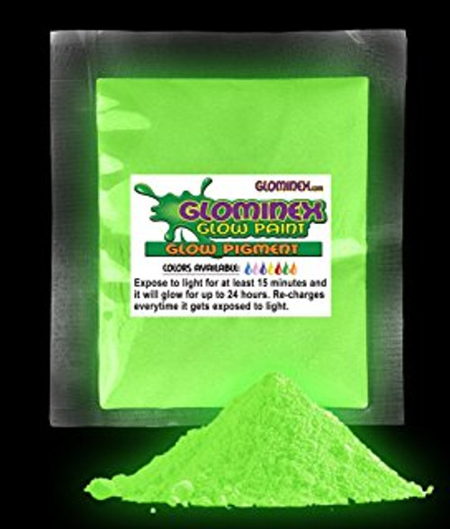 GLOMINEX NEON GREEN GLOW PIGMENT 1 oz