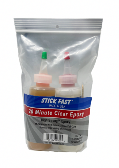 #329  20 Minute Clear Epoxy 8fl oz Kit Stick Fast 