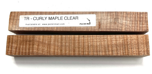 TR-Curly Maple Clear Dyed & Stabilized Pen Blank