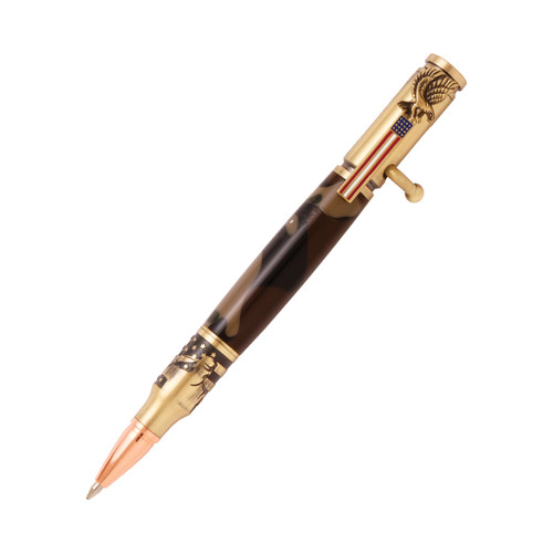 PKCP8ARAB Salute The Troops Bolt Action Antique Brass Pen Kit