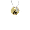 Large Gold Tone Disc Letter - & - 3/4'' Crystal Initial - Sophia Necklace